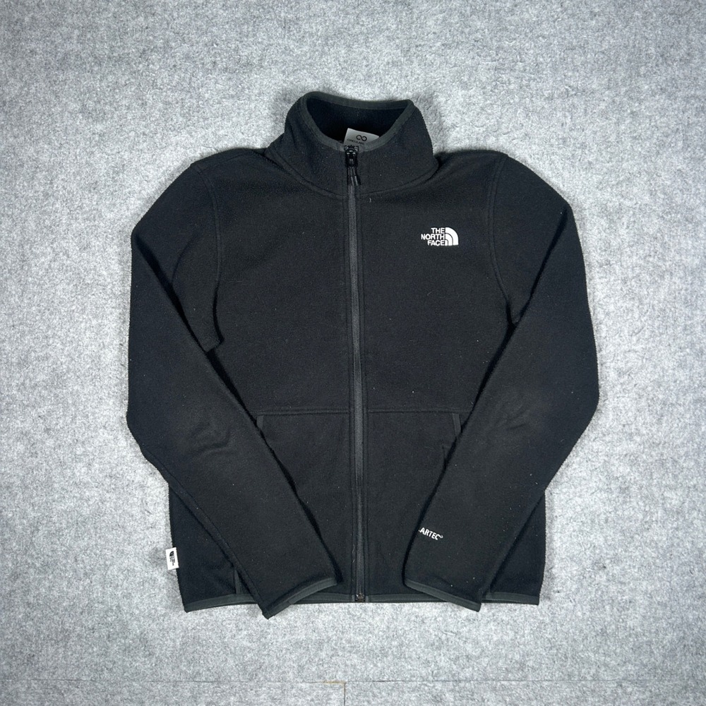 The North Face Fleece Jacket Women Small Black Polartec Circular Design Full Zip